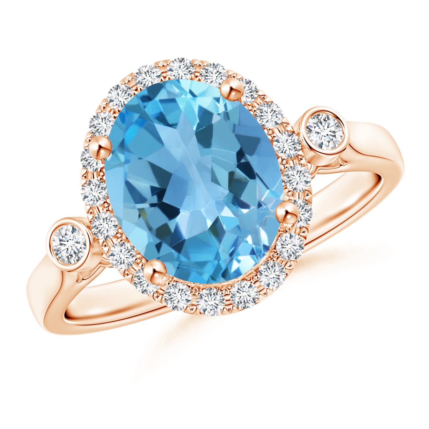 AA - Swiss Blue Topaz / 3.52 CT / 14 KT Rose Gold