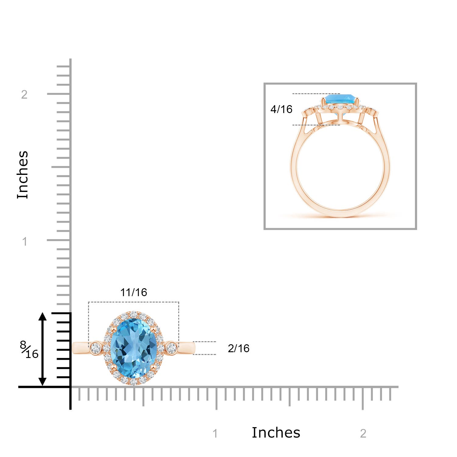 AA - Swiss Blue Topaz / 3.52 CT / 14 KT Rose Gold