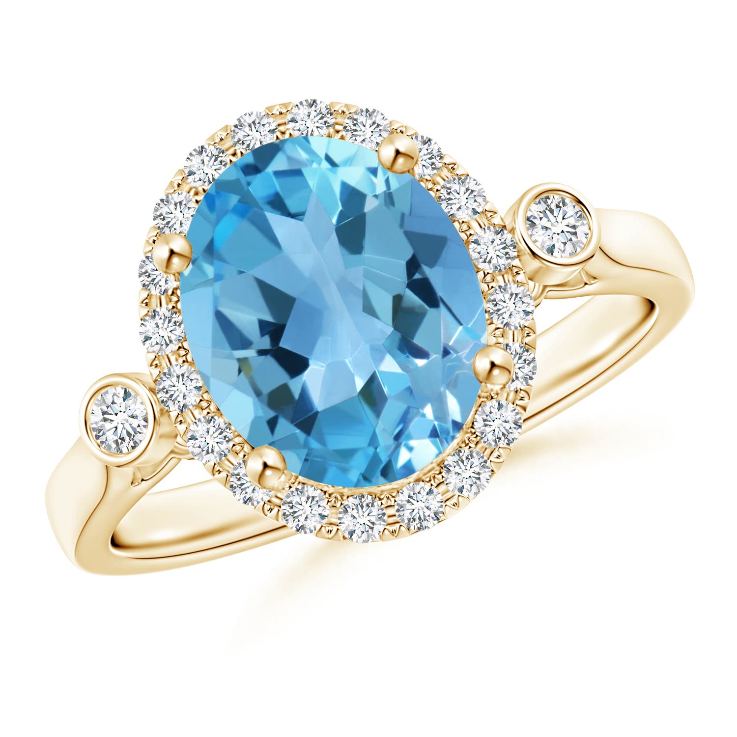 AA - Swiss Blue Topaz / 3.52 CT / 14 KT Yellow Gold