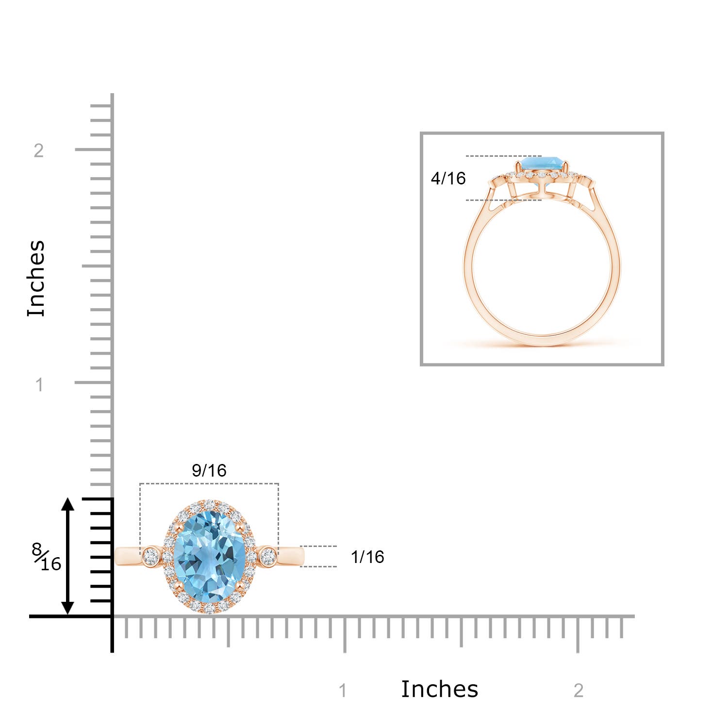 A - Swiss Blue Topaz / 2.46 CT / 14 KT Rose Gold