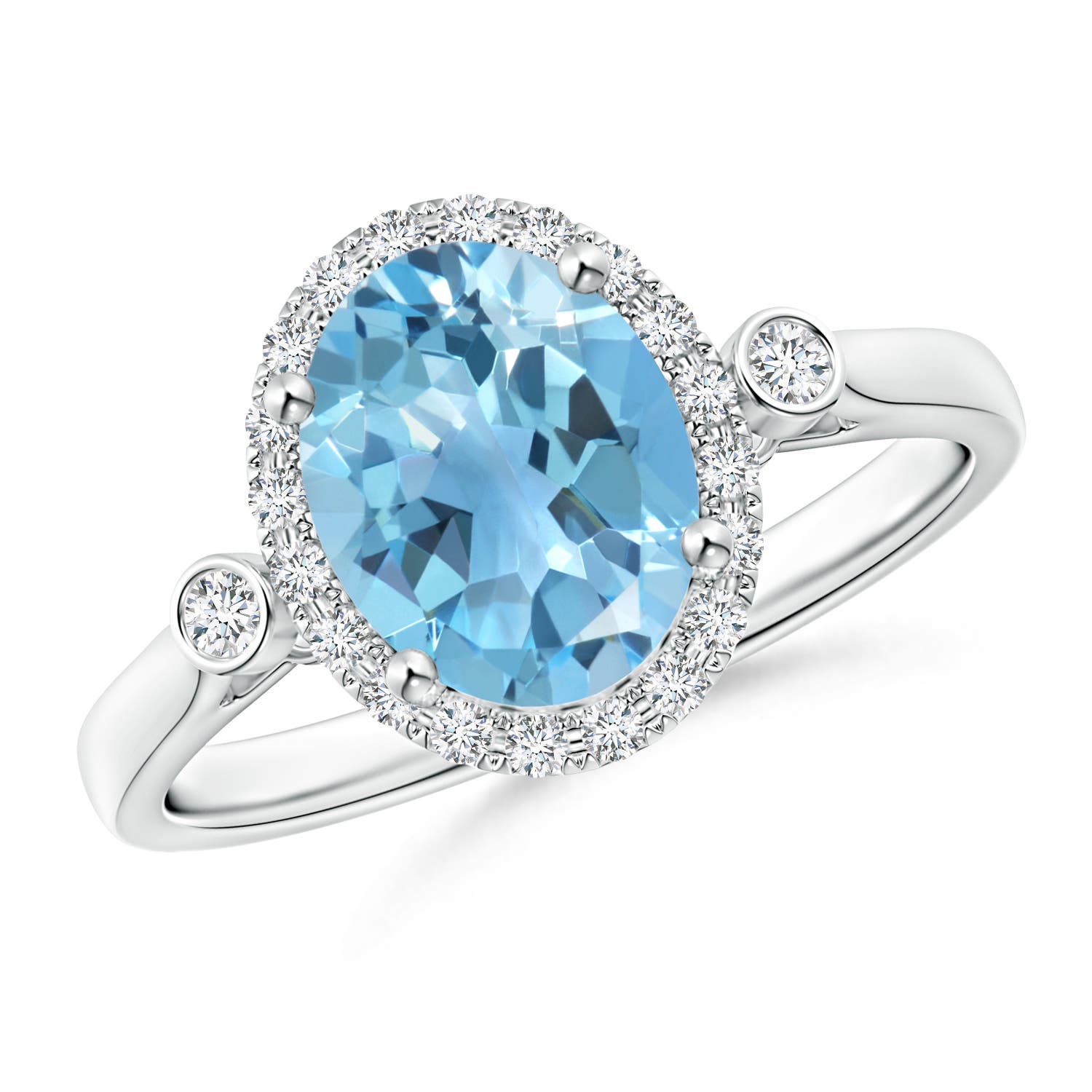 A - Swiss Blue Topaz / 2.46 CT / 14 KT White Gold