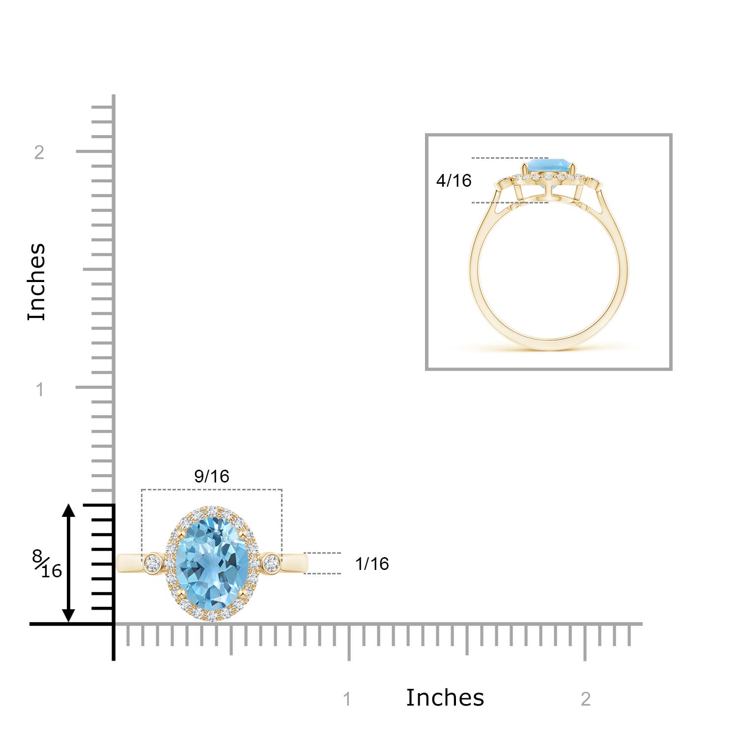 A - Swiss Blue Topaz / 2.46 CT / 14 KT Yellow Gold