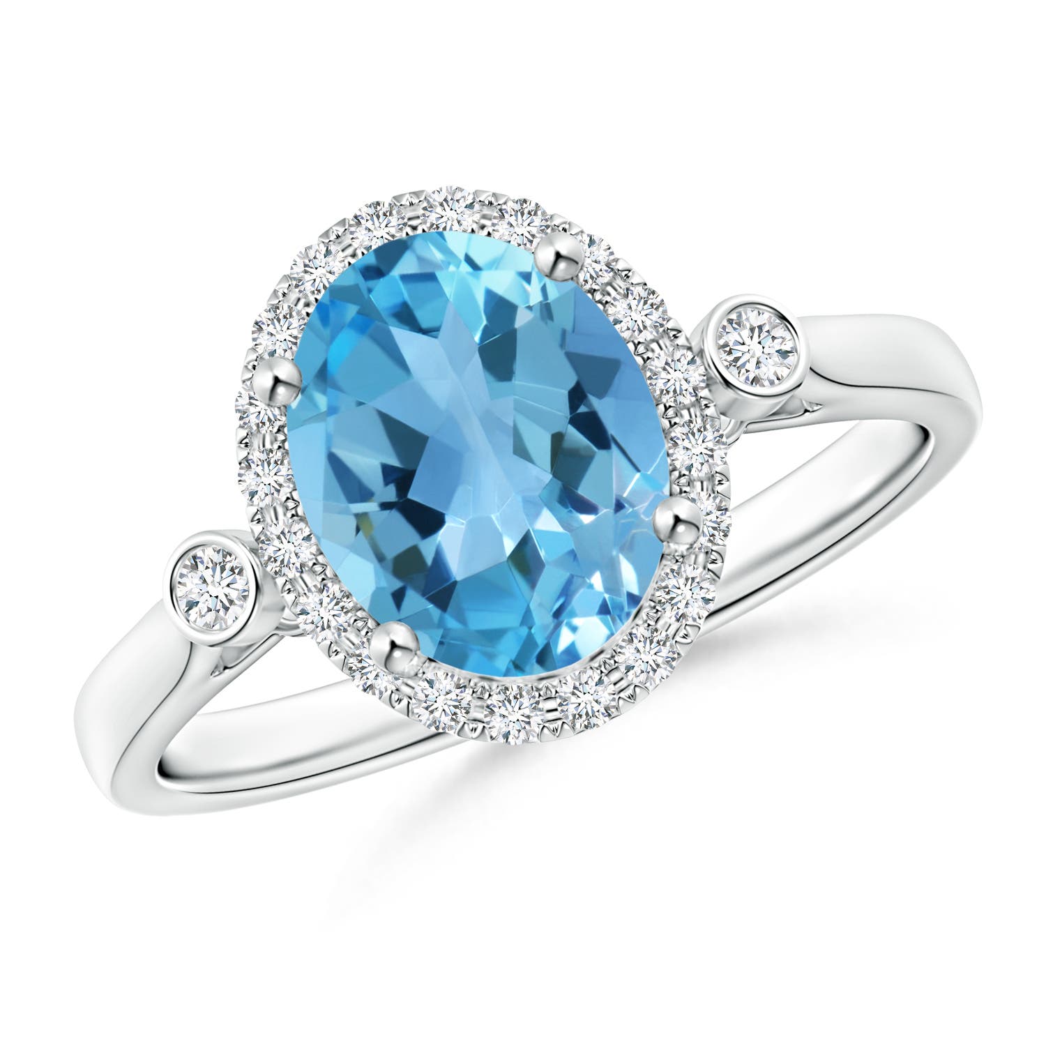 AA - Swiss Blue Topaz / 2.46 CT / 14 KT White Gold