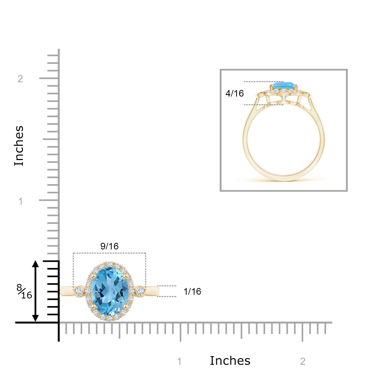 AA - Swiss Blue Topaz / 2.46 CT / 14 KT Yellow Gold