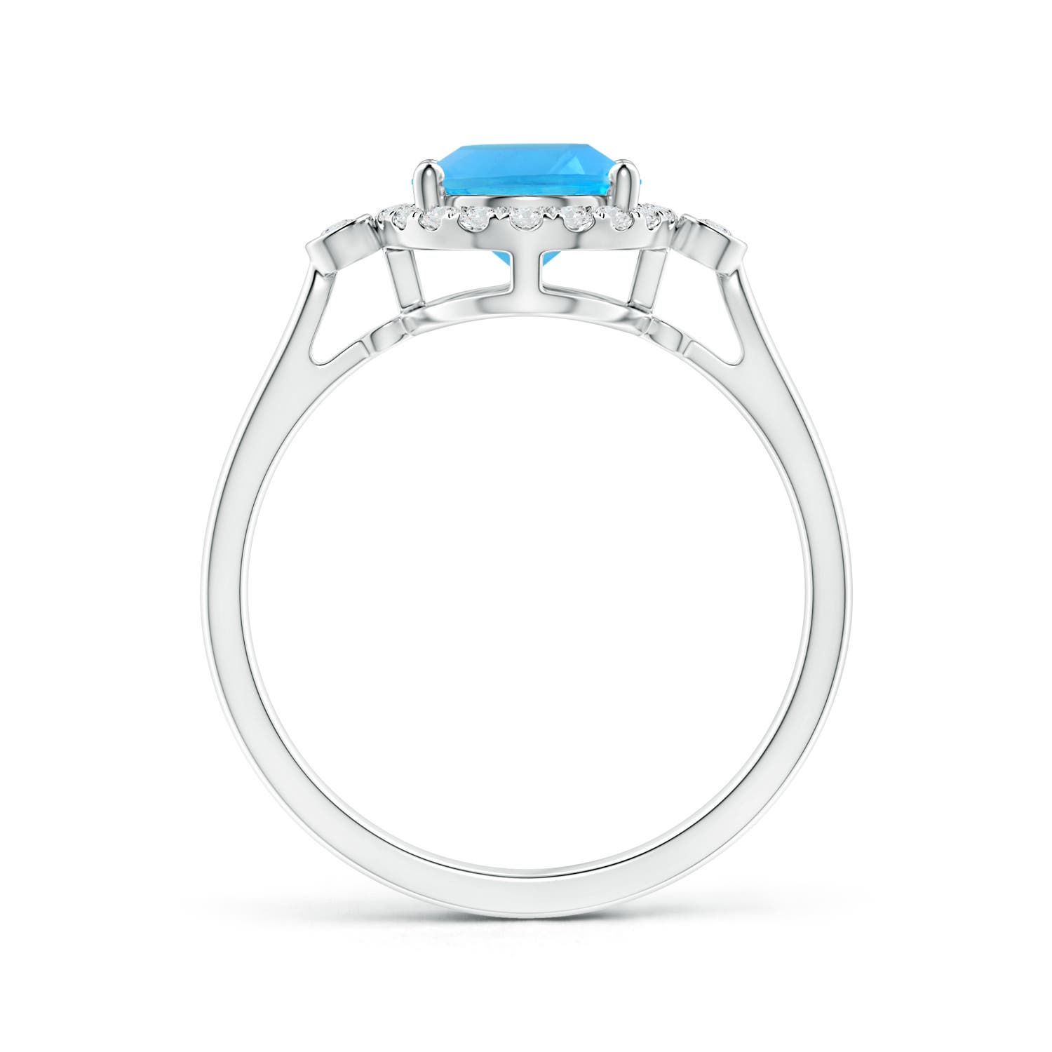 AAA - Swiss Blue Topaz / 2.46 CT / 14 KT White Gold