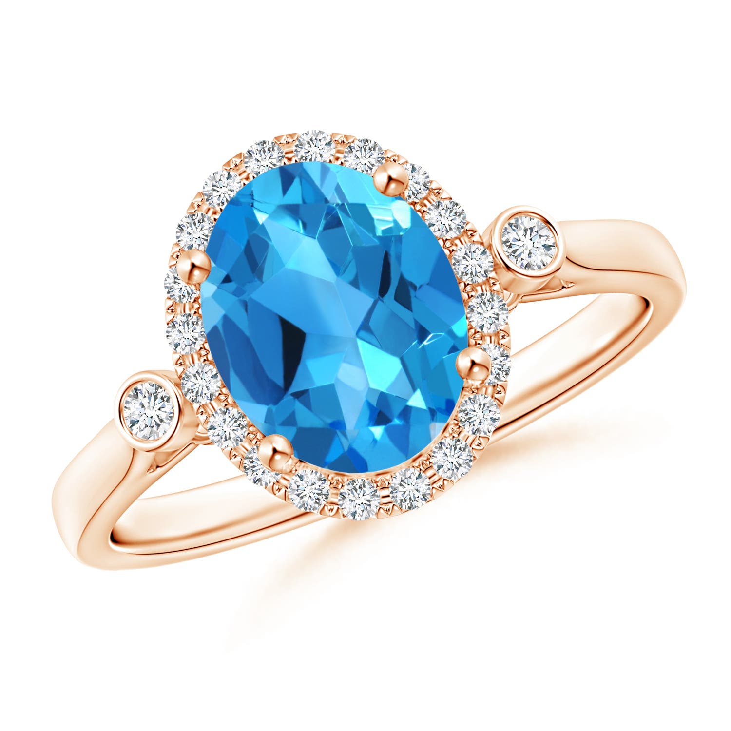 AAAA - Swiss Blue Topaz / 2.46 CT / 14 KT Rose Gold