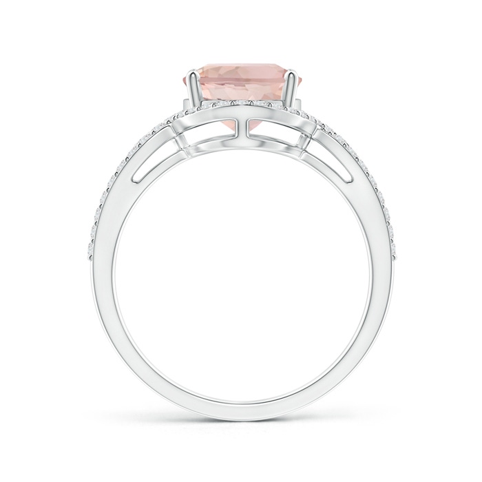 10x8mm AA Oval Morganite Split Shank Ring with Diamonds in P950 Platinum side 199