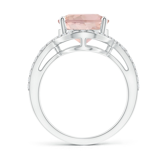 12x10mm AA Oval Morganite Split Shank Ring with Diamonds in White Gold side 199