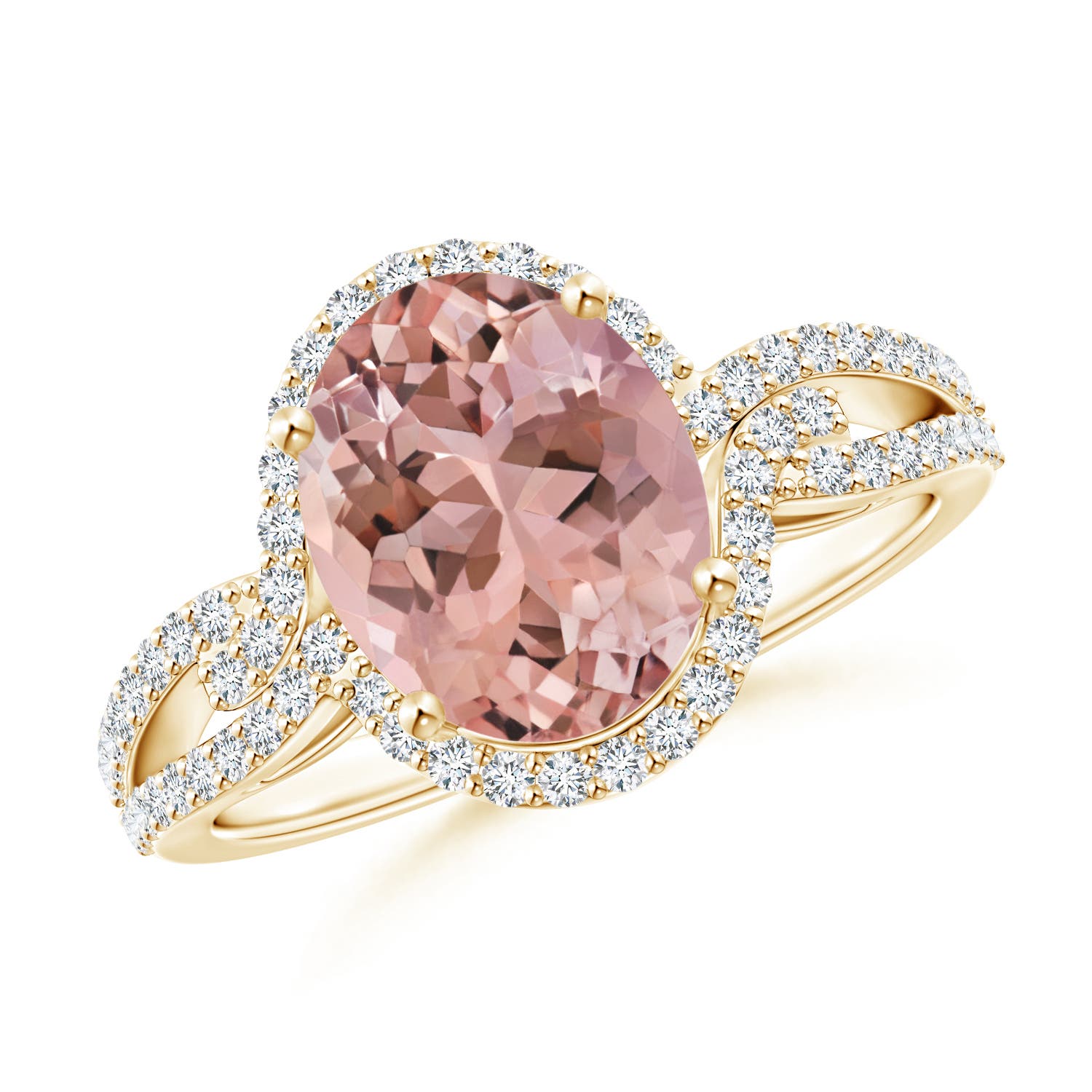 AAAA - Morganite / 9.74 CT / 14 KT Yellow Gold