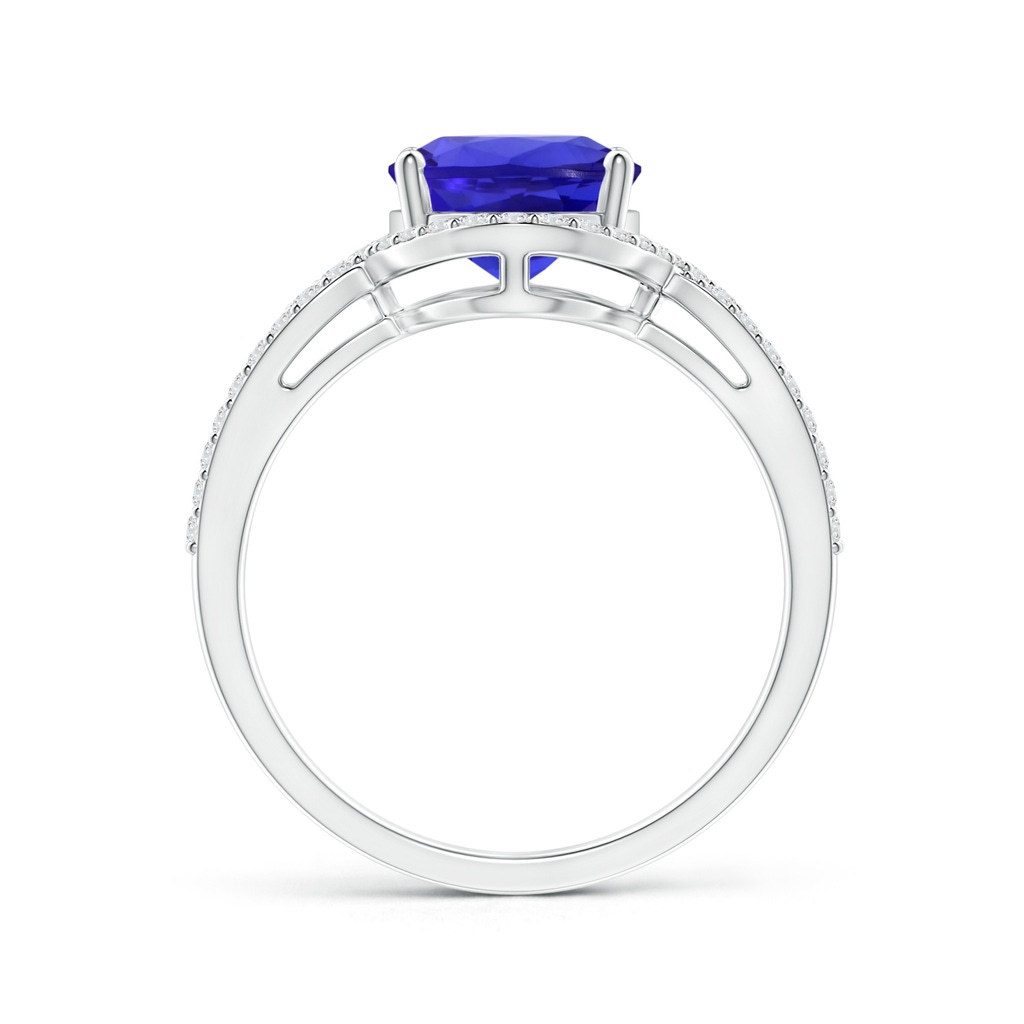 10.06x8.01x5.44mm AAAA GIA Certified Oval Tanzanite Split Shank Ring with Diamond Halo in P950 Platinum Side 199