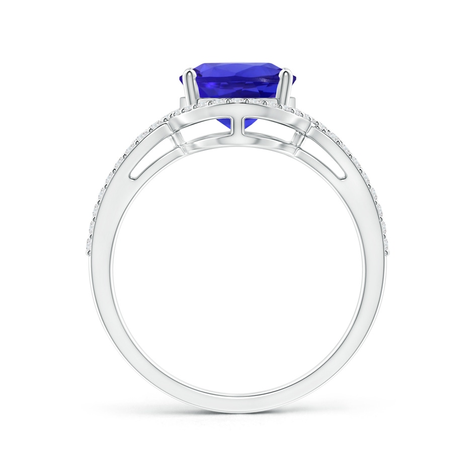 10.06x8.01x5.44mm AAAA GIA Certified Oval Tanzanite Split Shank Ring with Diamond Halo in P950 Platinum side 199