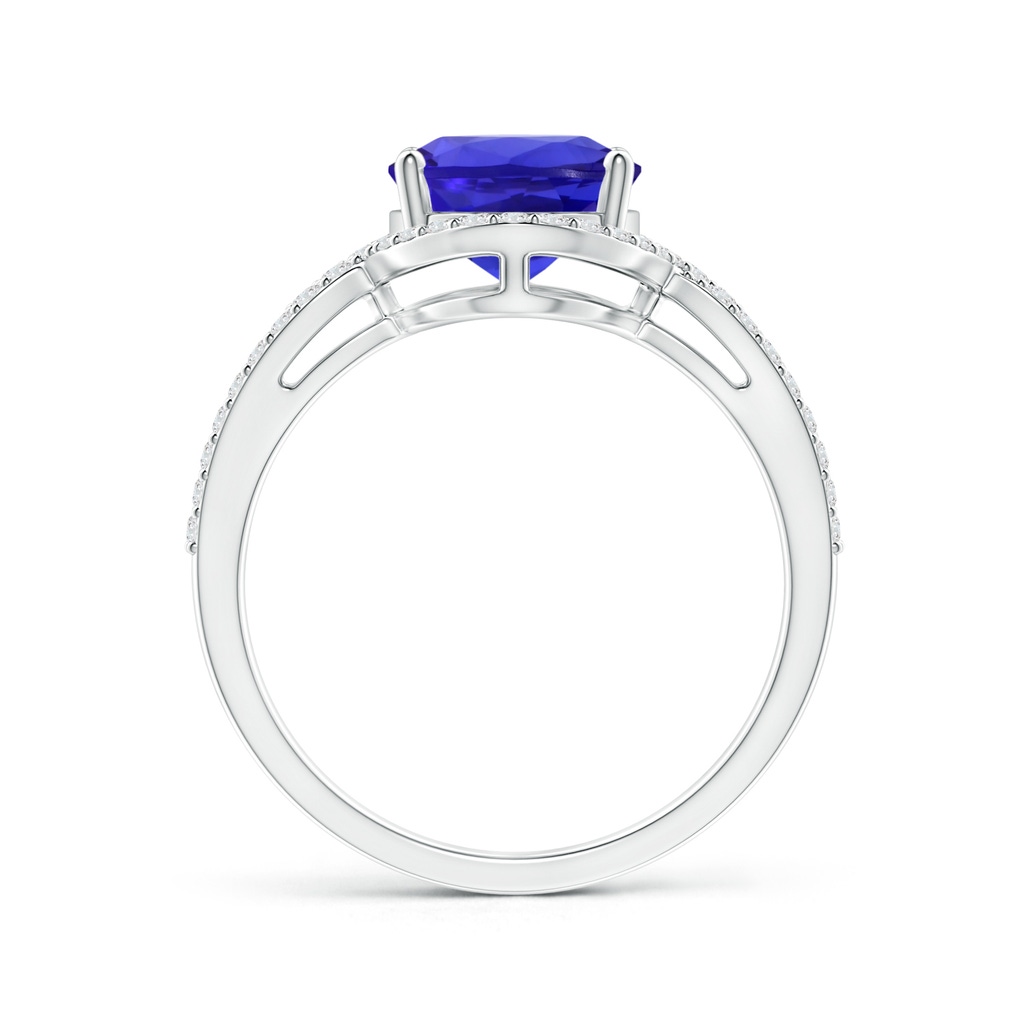 10.06x8.01x5.44mm AAAA GIA Certified Oval Tanzanite Split Shank Ring with Diamond Halo in White Gold - side 199