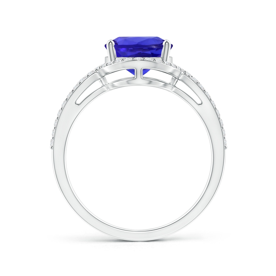 10.06x8.01x5.44mm AAAA GIA Certified Oval Tanzanite Split Shank Ring with Diamond Halo in White Gold side 199