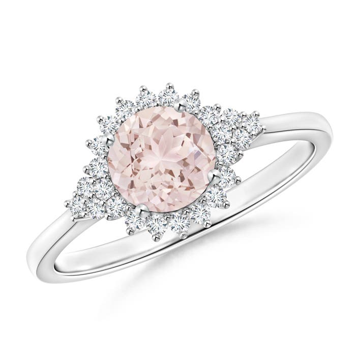 A - Morganite / 0.89 CT / 14 KT White Gold