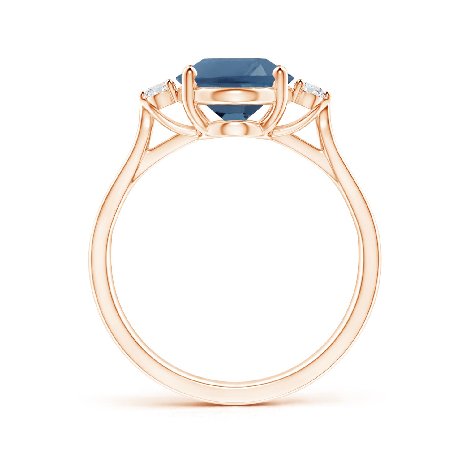 A- London Blue Topaz / 3.35 CT / 14 KT Rose Gold