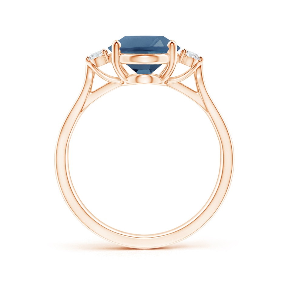 10x8mm A Oval London Blue Topaz Loop Shank Ring with Diamond Accents in Rose Gold product image