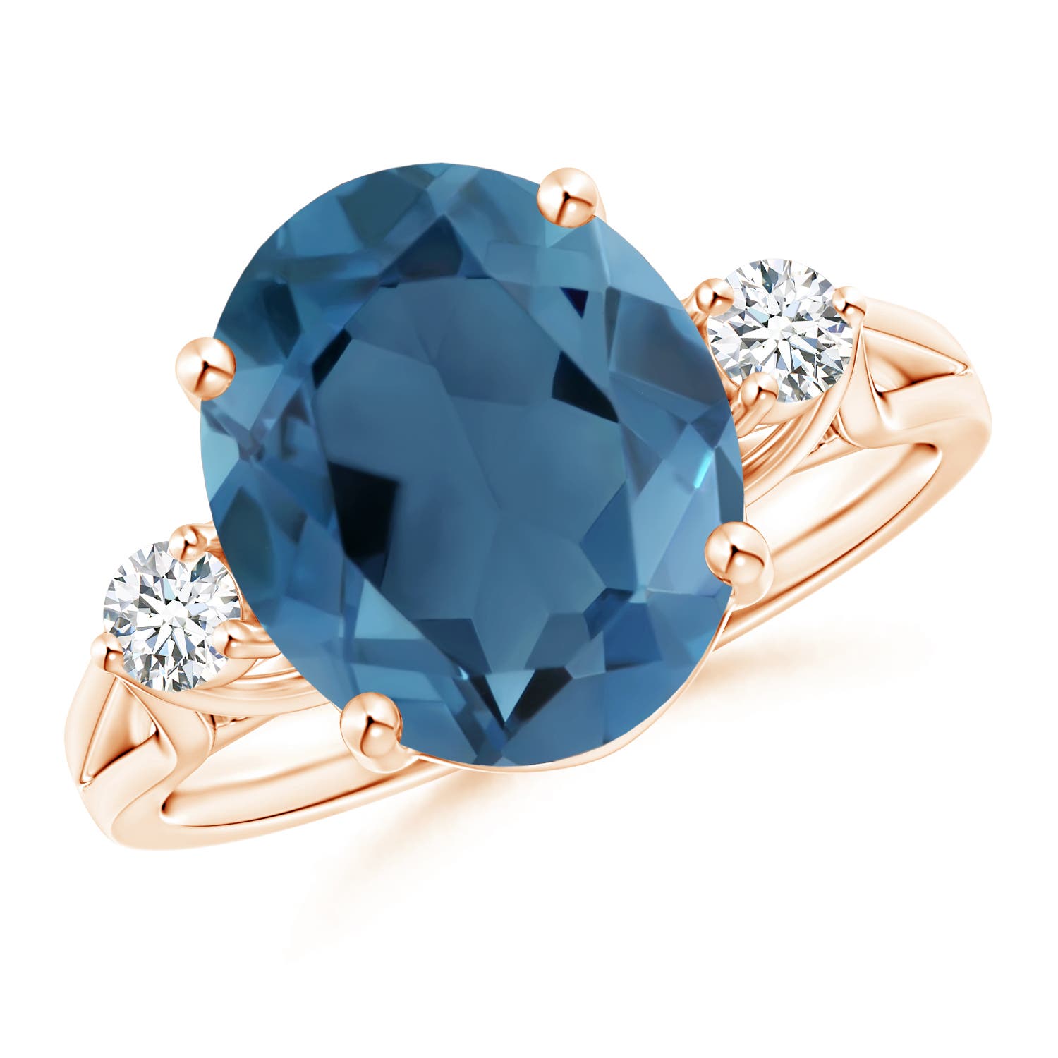 A - London Blue Topaz / 5.77 CT / 14 KT Rose Gold