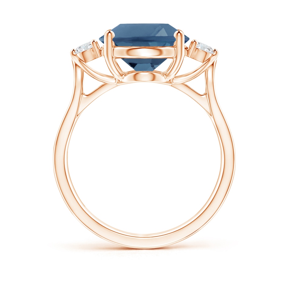 12x10mm A Oval London Blue Topaz Loop Shank Ring with Diamond Accents in Rose Gold product image