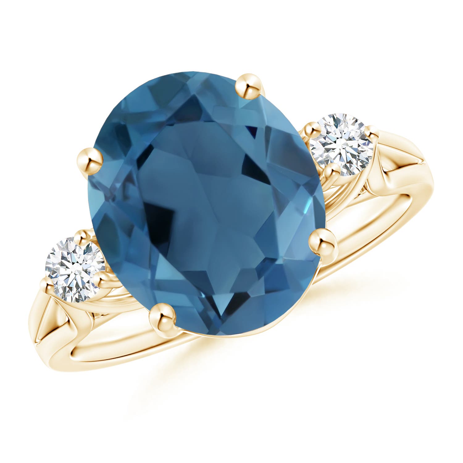 A- London Blue Topaz / 5.77 CT / 14 KT Yellow Gold