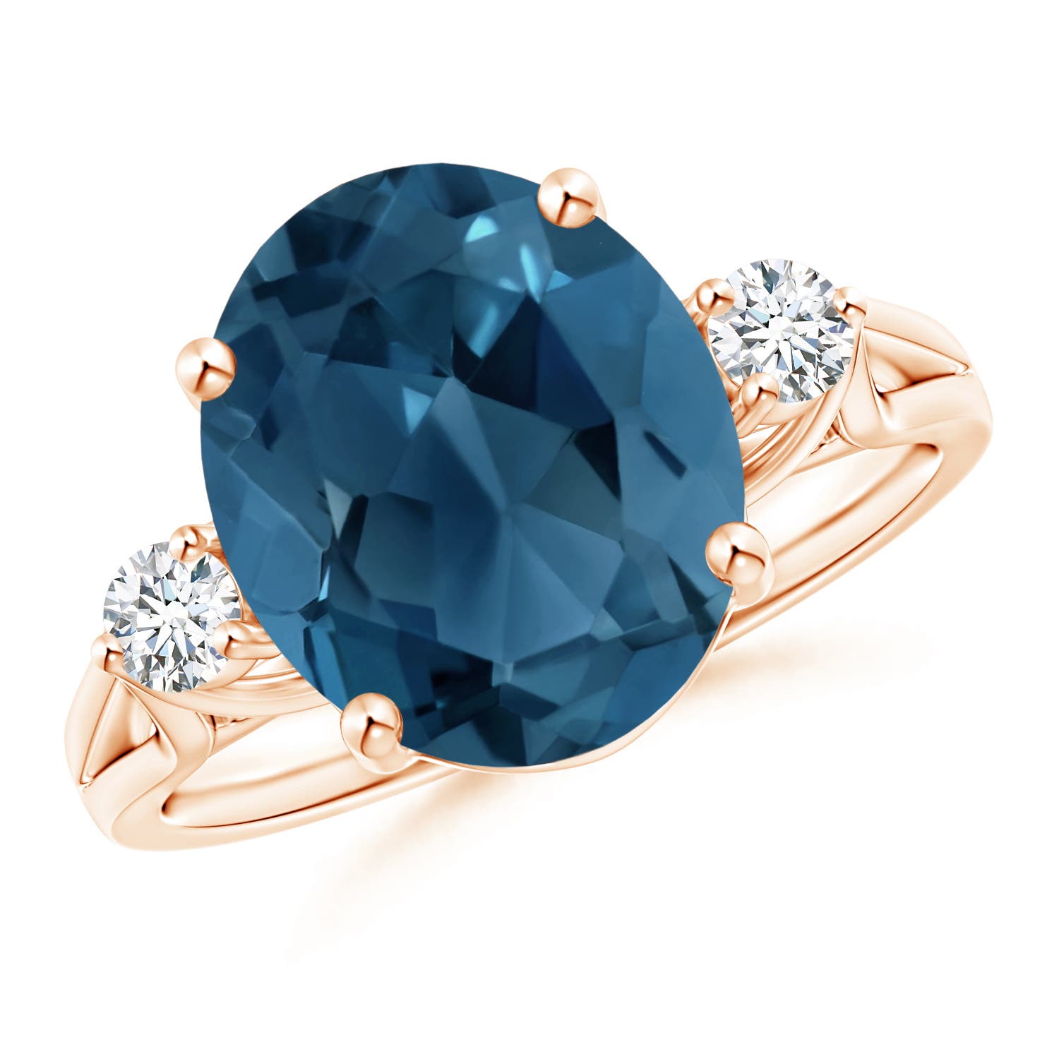 AA- London Blue Topaz / 5.77 CT / 14 KT Rose Gold