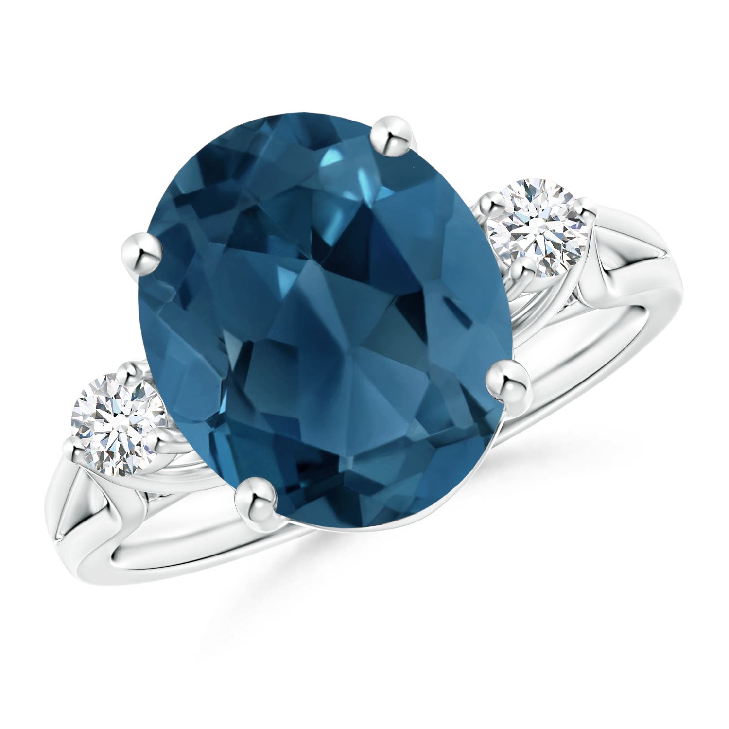 AA - London Blue Topaz / 5.77 CT / 14 KT White Gold