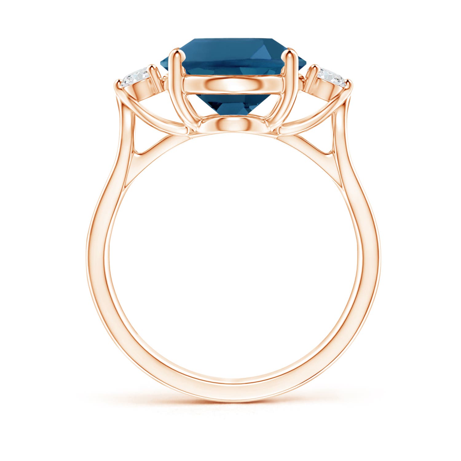 AAA- London Blue Topaz / 5.77 CT / 14 KT Rose Gold