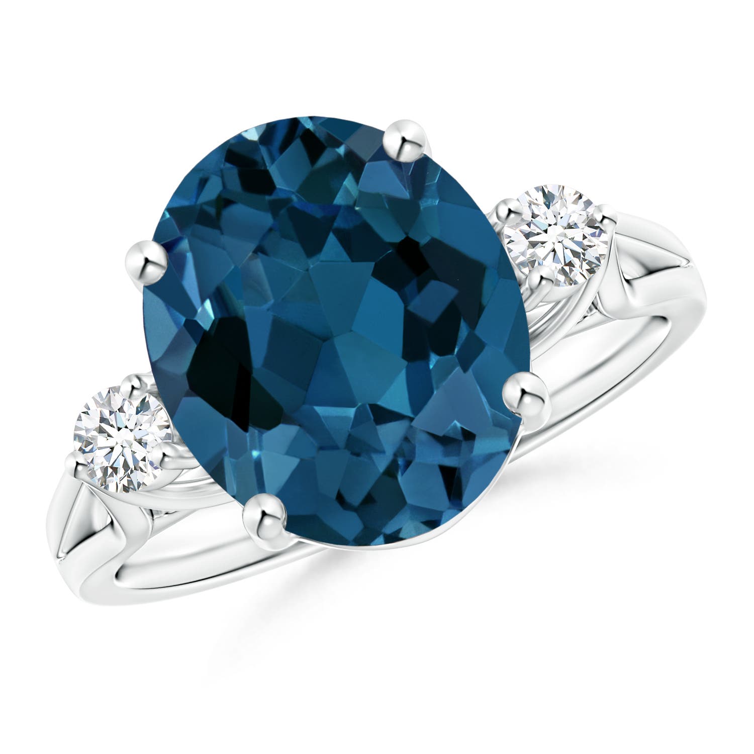 AAA - London Blue Topaz / 5.77 CT / 14 KT White Gold