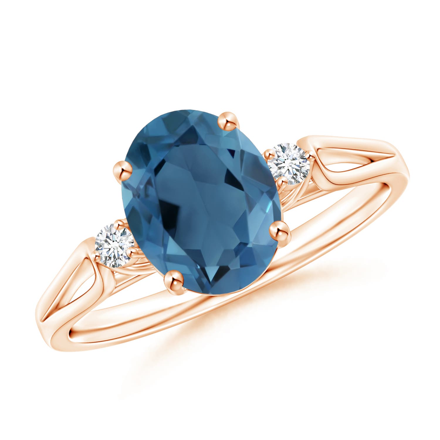 A- London Blue Topaz / 2.32 CT / 14 KT Rose Gold