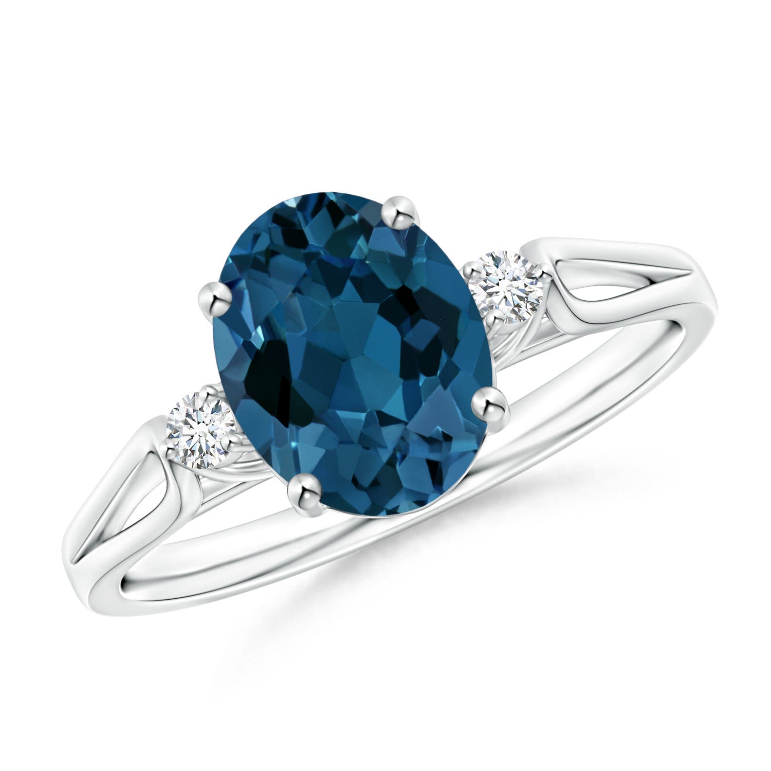 AAA- London Blue Topaz / 2.32 CT / 14 KT White Gold