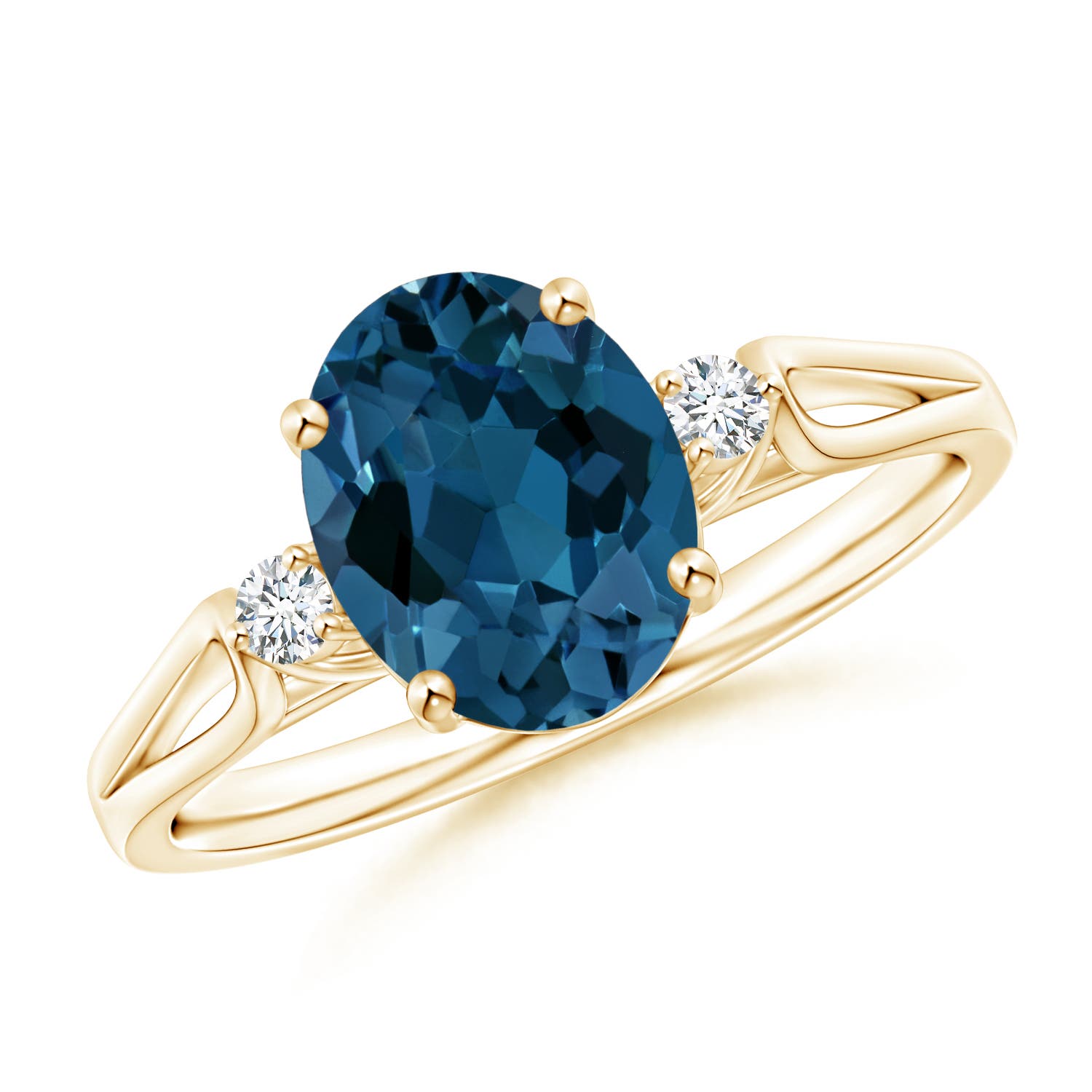 AAA - London Blue Topaz / 2.32 CT / 14 KT Yellow Gold