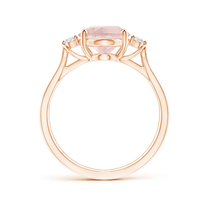 10x8mm A Oval Morganite Loop Shank Ring with Tiny Diamonds in Rose Gold side-1