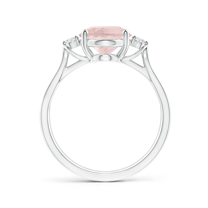 10x8mm A Oval Morganite Loop Shank Ring with Tiny Diamonds in White Gold side-1