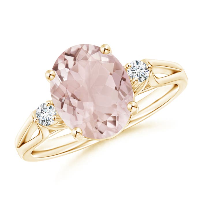 A - Morganite / 2.6 CT / 14 KT Yellow Gold