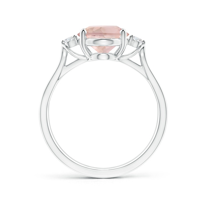 10x8mm AA Oval Morganite Loop Shank Ring with Tiny Diamonds in P950 Platinum side-1
