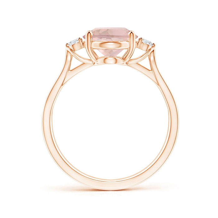 10x8mm AA Oval Morganite Loop Shank Ring with Tiny Diamonds in Rose Gold side-1