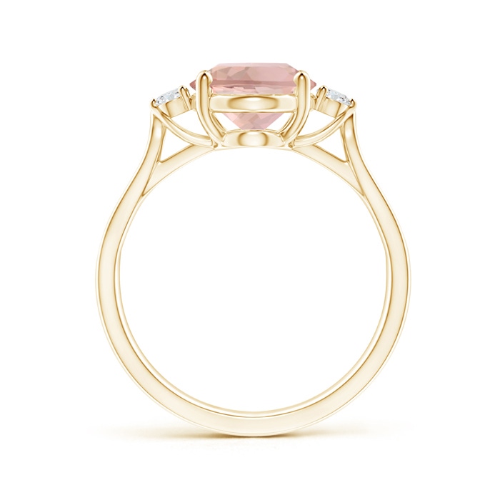 10x8mm AAA Oval Morganite Loop Shank Ring with Tiny Diamonds in Yellow Gold side-1