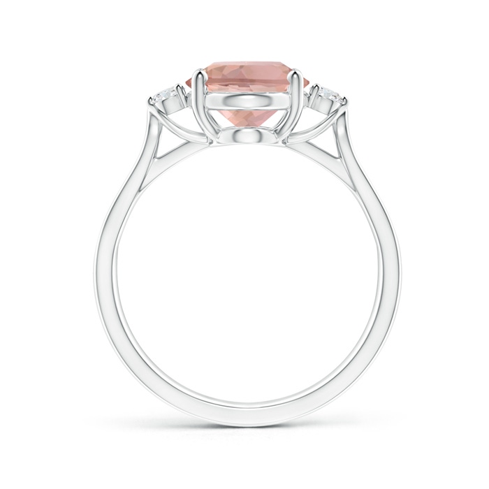 10x8mm AAAA Oval Morganite Loop Shank Ring with Tiny Diamonds in P950 Platinum side-1