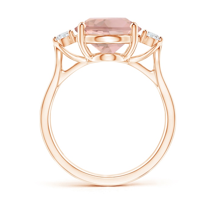 12x10mm AAA Oval Morganite Loop Shank Ring with Tiny Diamonds in Rose Gold side-1