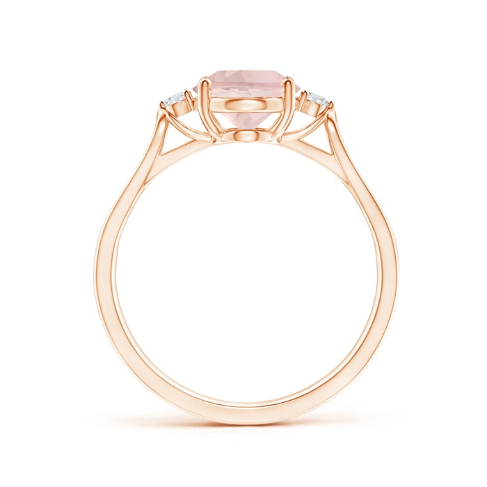 9x7mm A Oval Morganite Loop Shank Ring with Tiny Diamonds in 10K Rose Gold product image