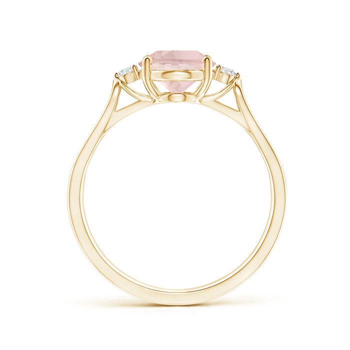 9x7mm A Oval Morganite Loop Shank Ring with Tiny Diamonds in 10K Yellow Gold product image