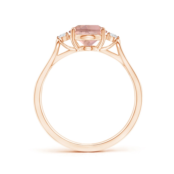 9x7mm AAAA Oval Morganite Loop Shank Ring with Tiny Diamonds in Rose Gold side-1