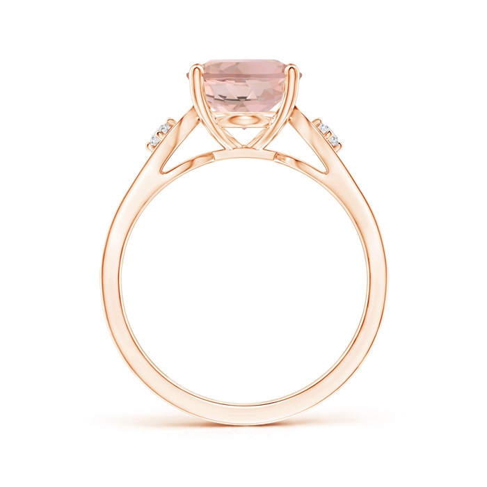 10x8mm AAA Solitaire Oval Morganite and Diamond Loop Ring in Rose Gold product image