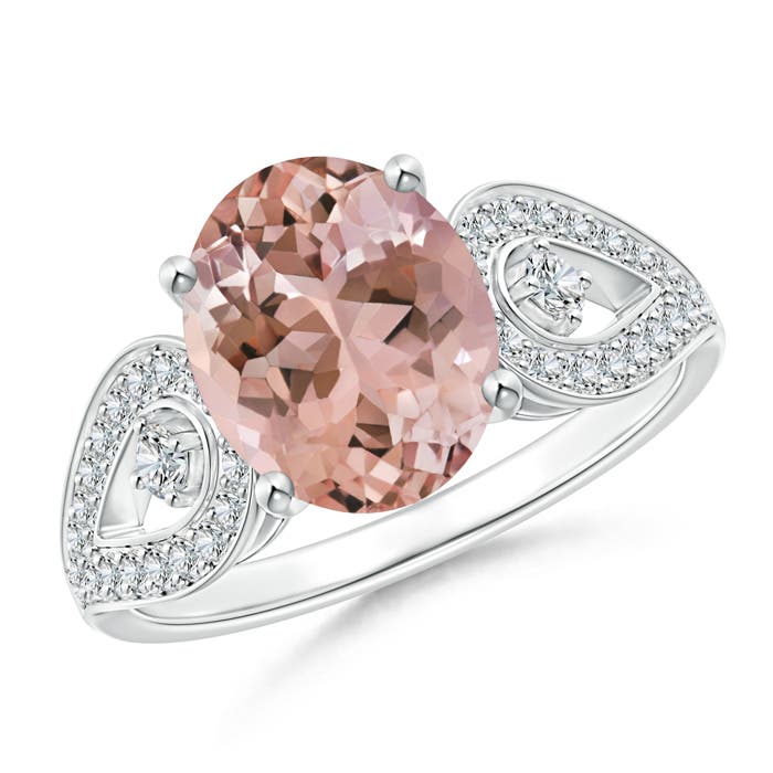 AAAA - Morganite / 2.87 CT / 14 KT White Gold