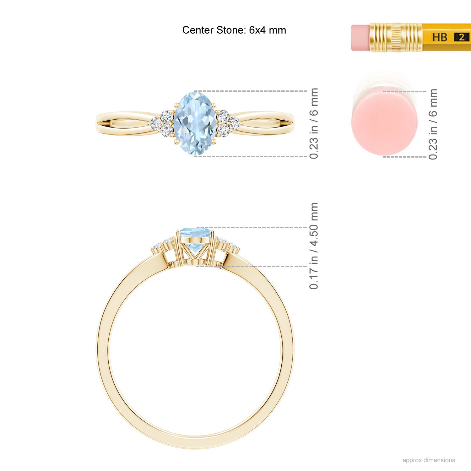 AA - Aquamarine / 0.46 CT / 14 KT Yellow Gold