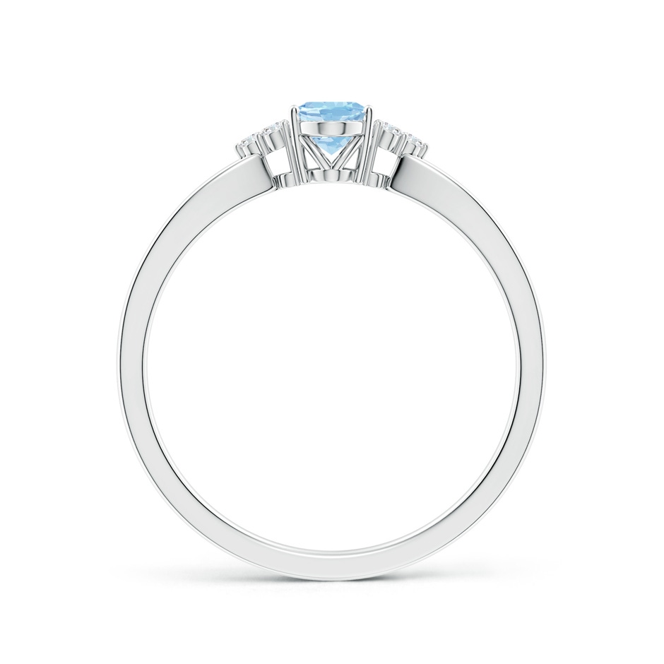 6x4mm AAA Solitaire Oval Aquamarine Split Shank Ring with Trio Diamonds in White Gold side 199