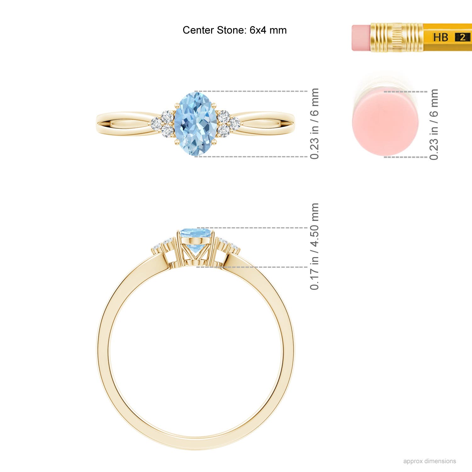 AAA - Aquamarine / 0.46 CT / 14 KT Yellow Gold