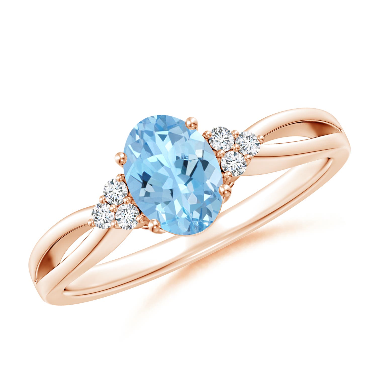 AAAA - Aquamarine / 0.67 CT / 14 KT Rose Gold