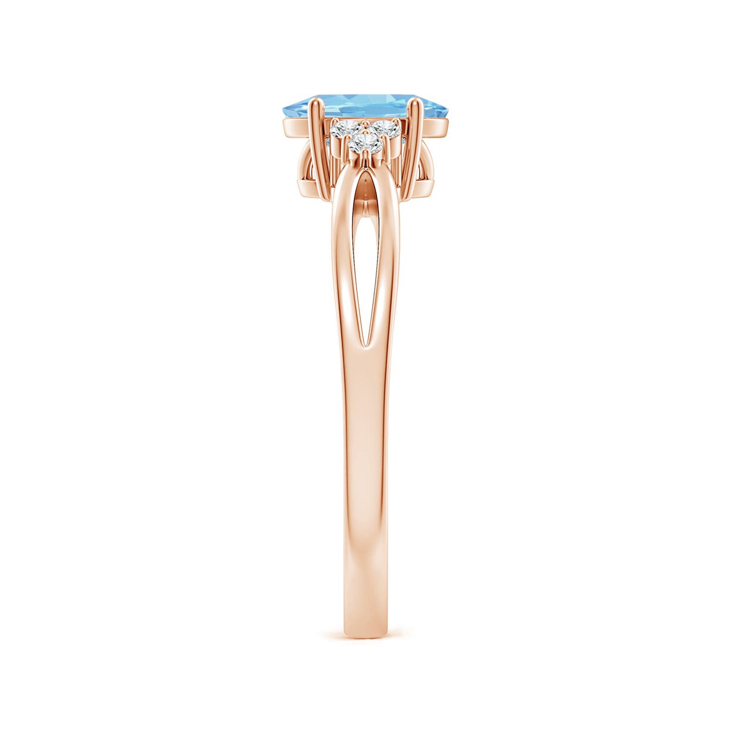 AAAA - Aquamarine / 0.67 CT / 14 KT Rose Gold