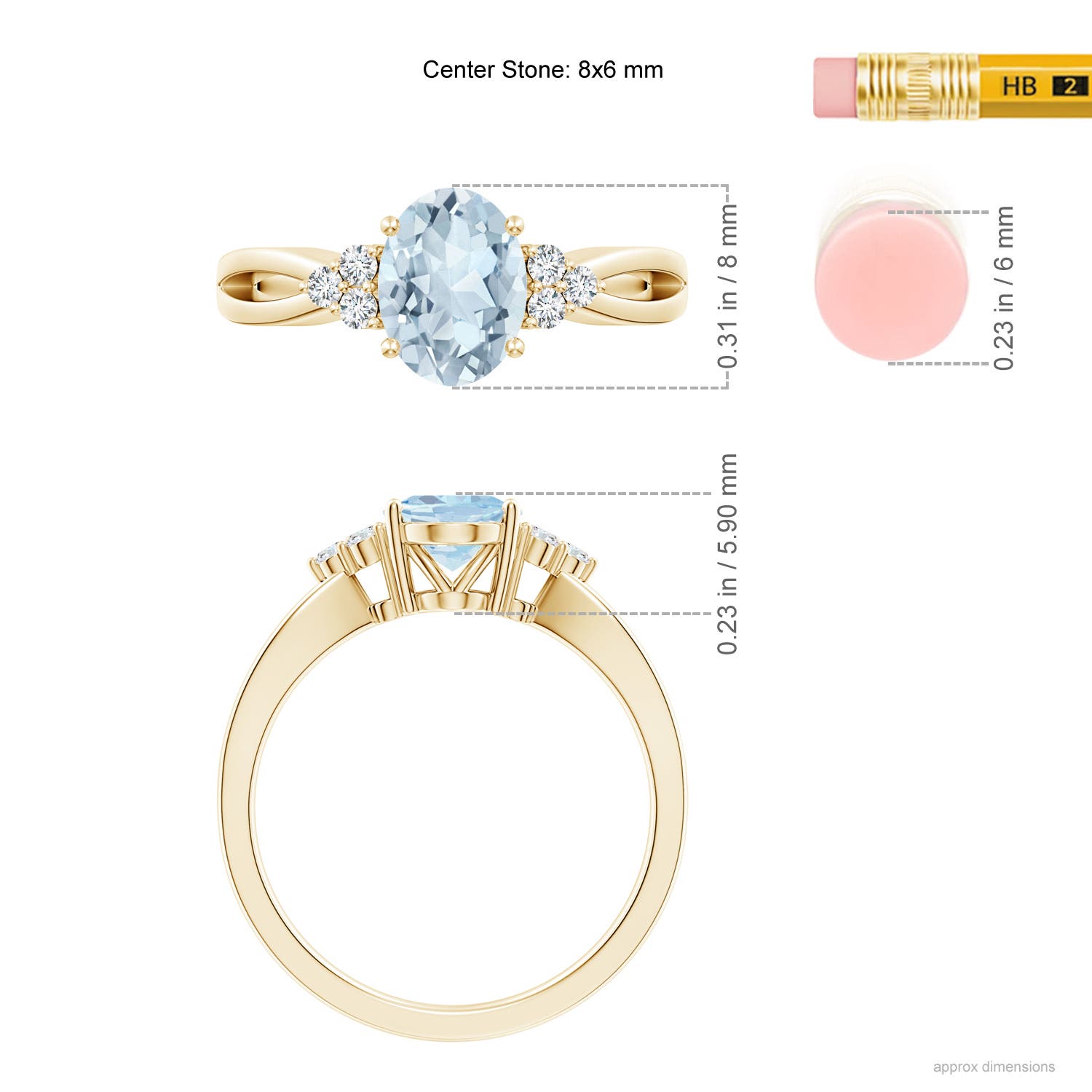 A - Aquamarine / 1.08 CT / 14 KT Yellow Gold