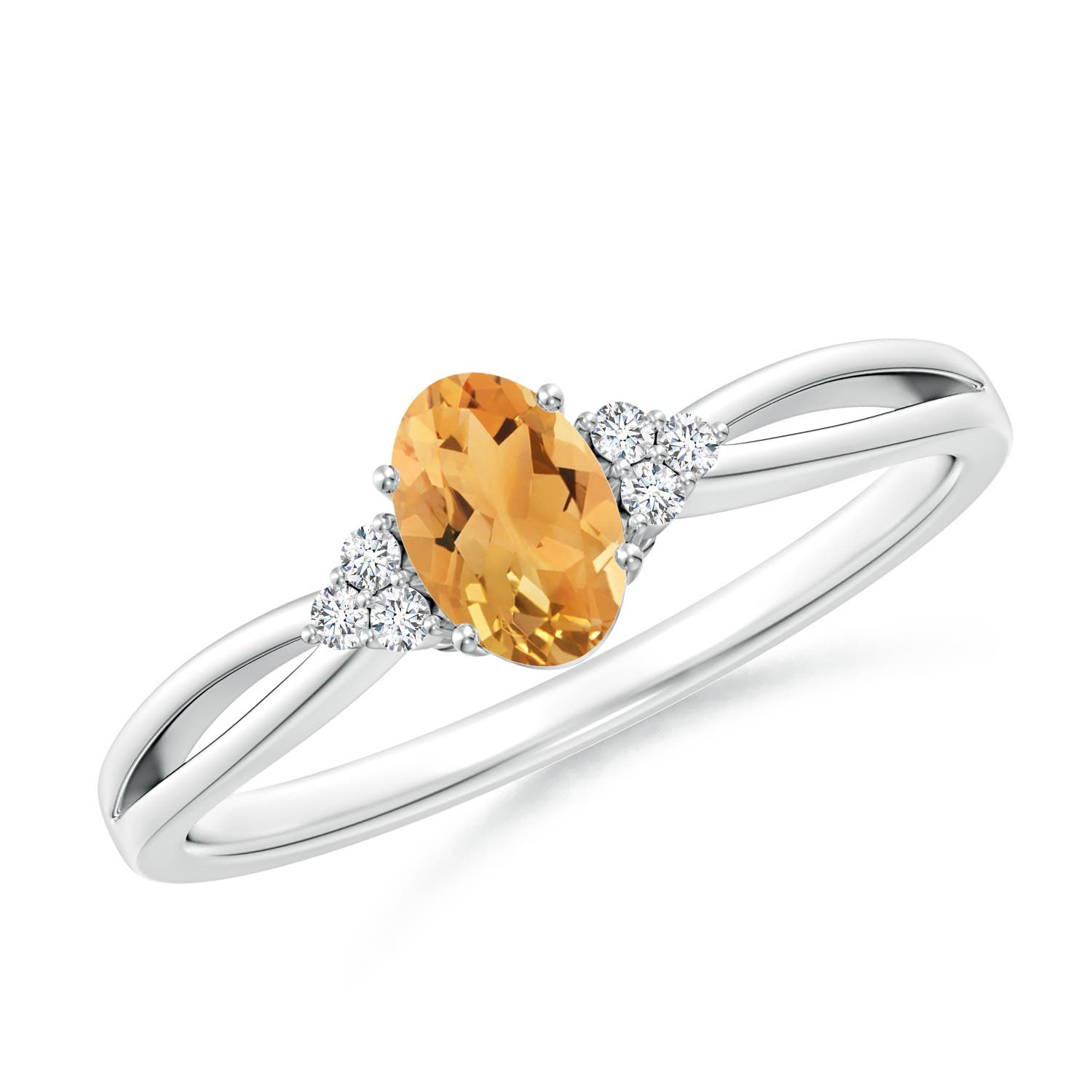 A - Citrine / 0.46 CT / 14 KT White Gold